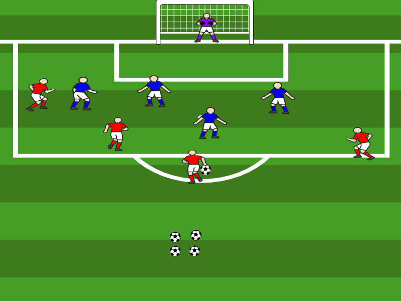 4vs4 Schnell in Abschlusssituationen kommen / Schuss, Offensives Drittel