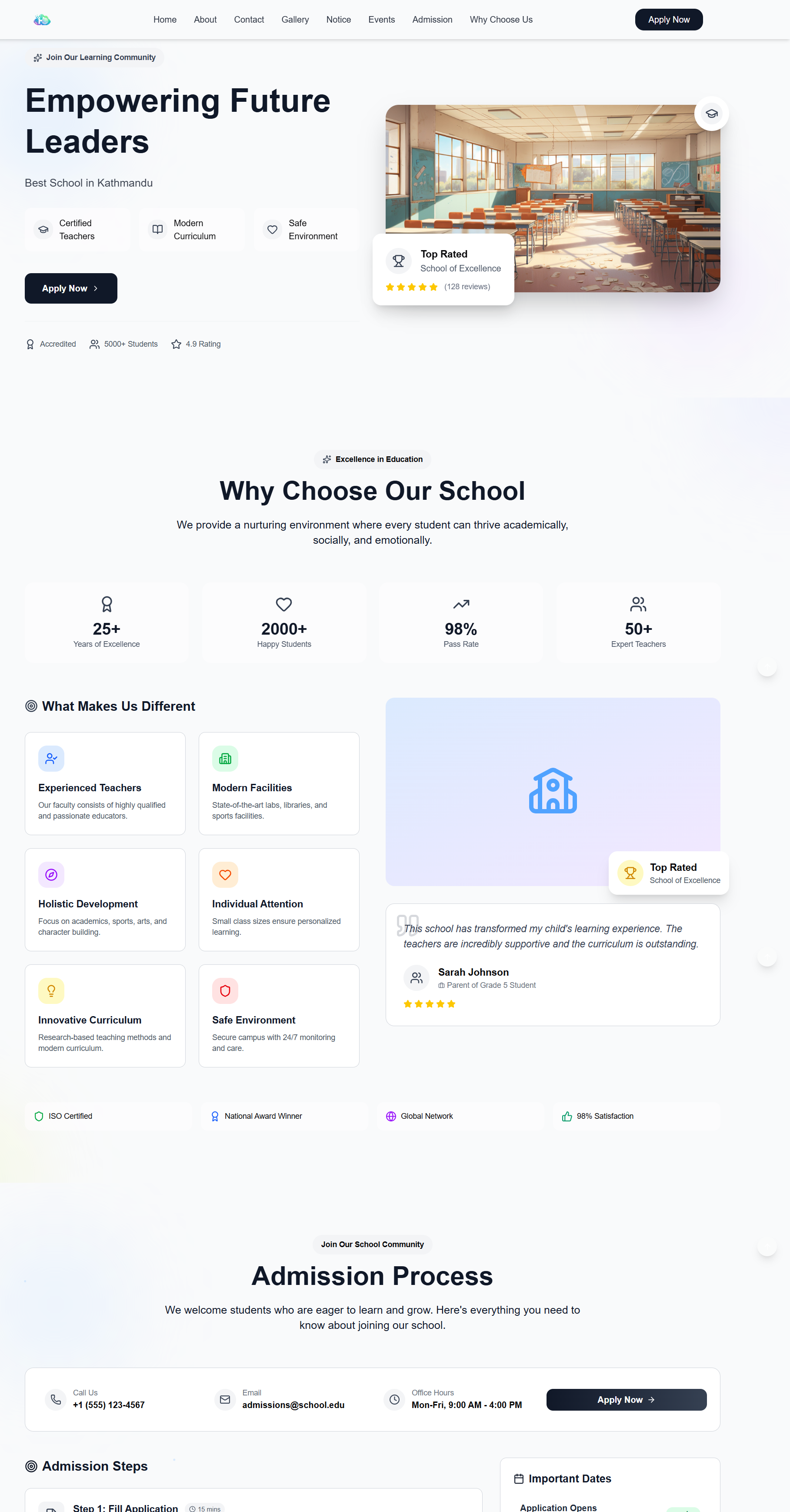 Elegant School Website