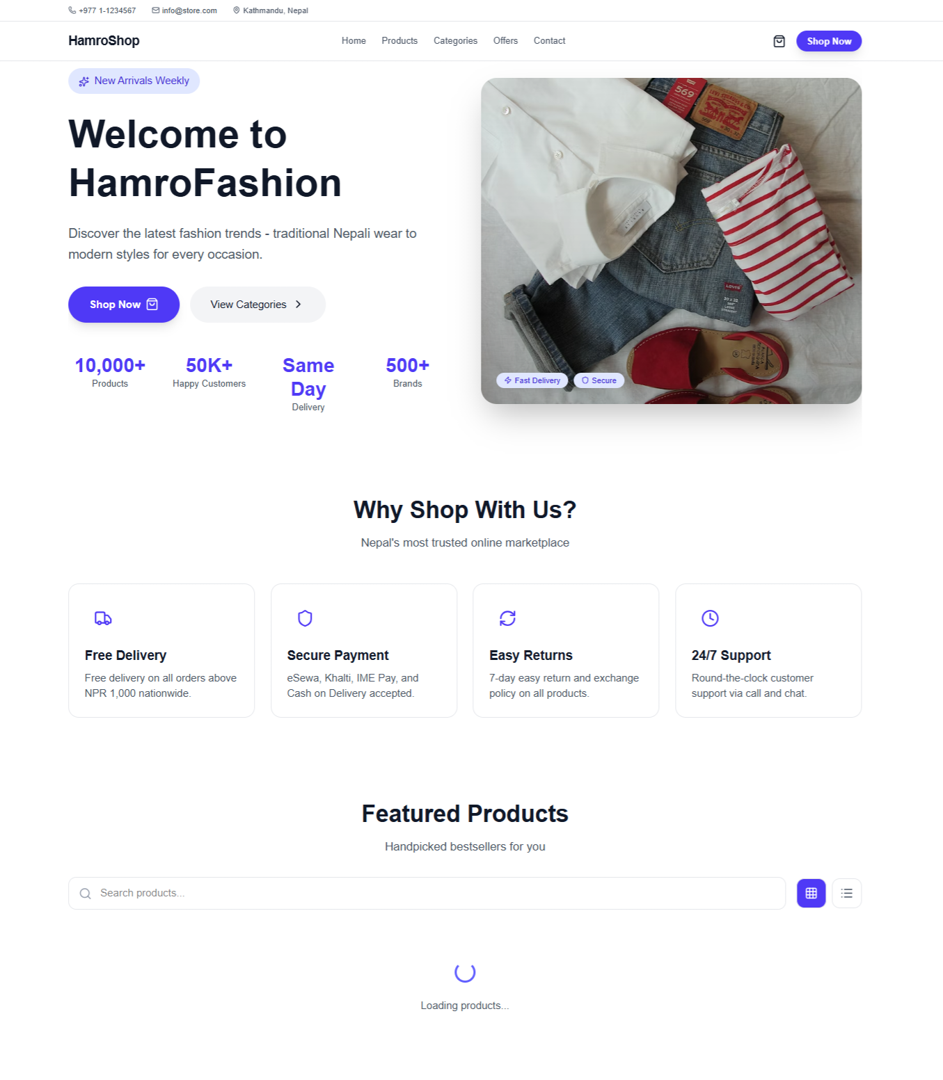 Light Clothing E-Commerce Store