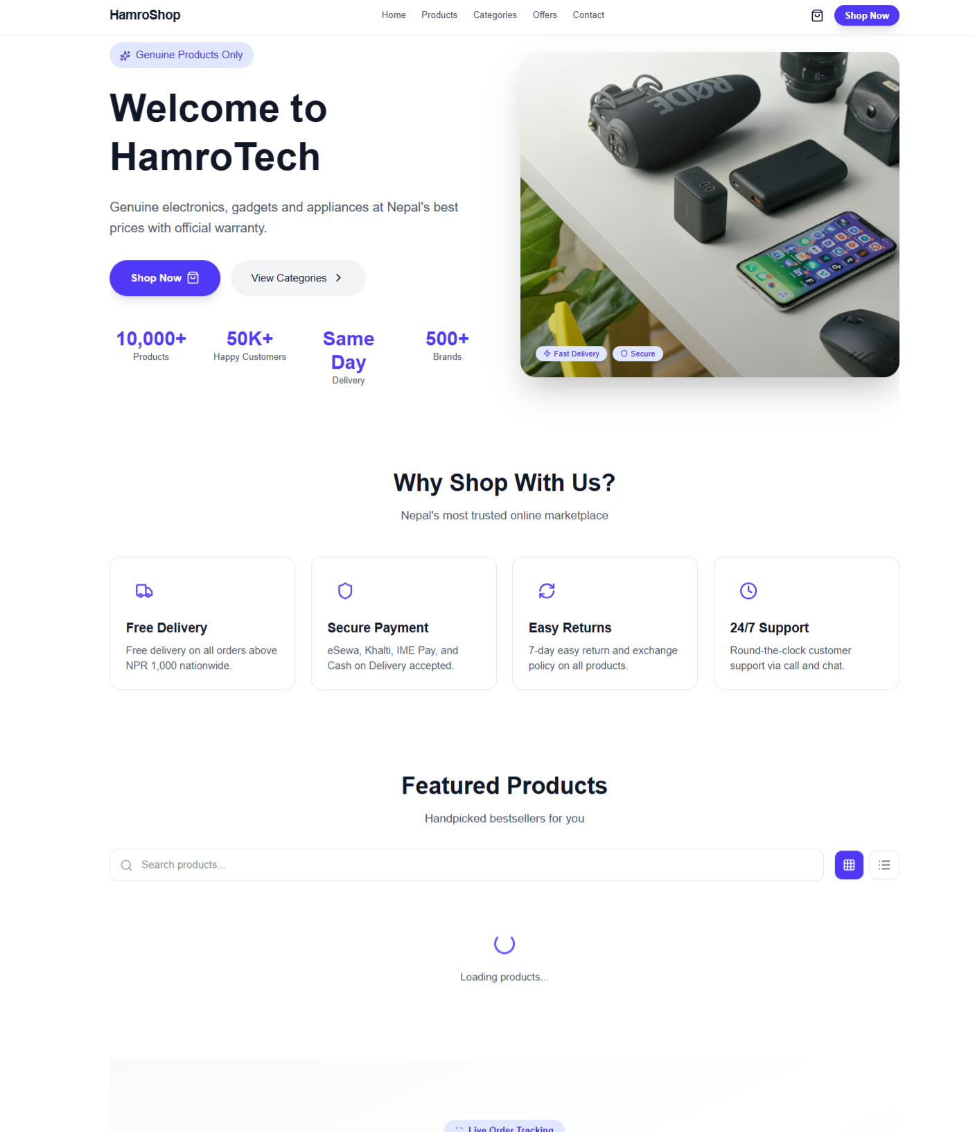 Light Electronics E-Commerce Store