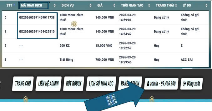 Mã giao dịch và tài khoản