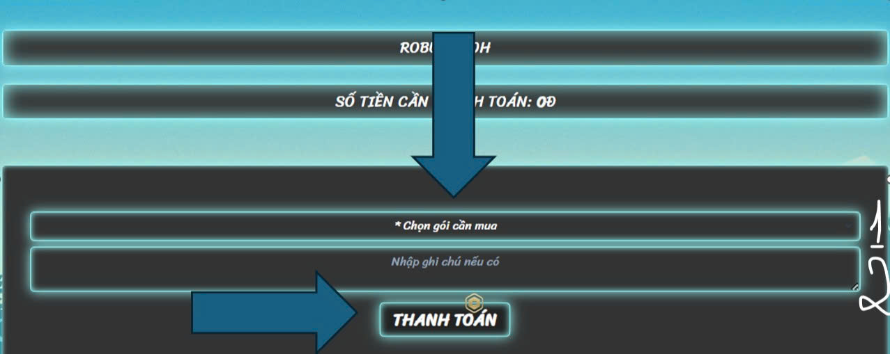 Giao diện thanh toán