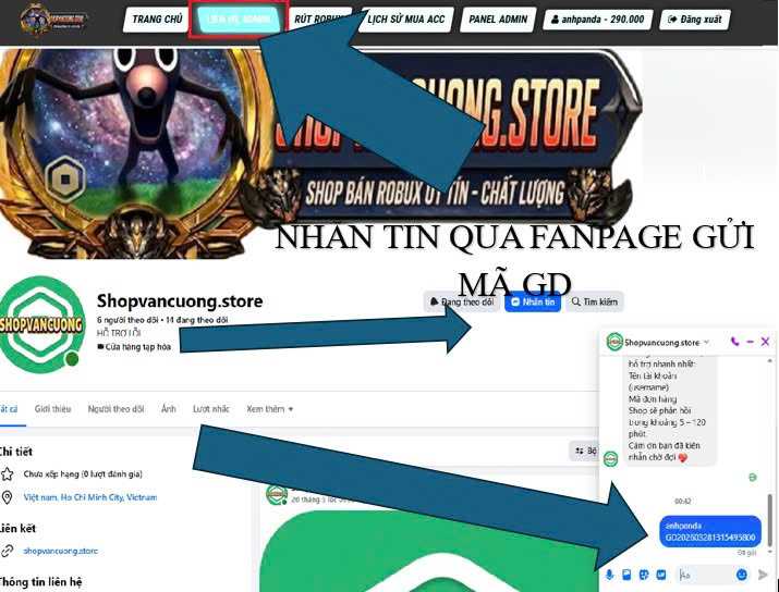 Gửi tin nhắn Fanpage