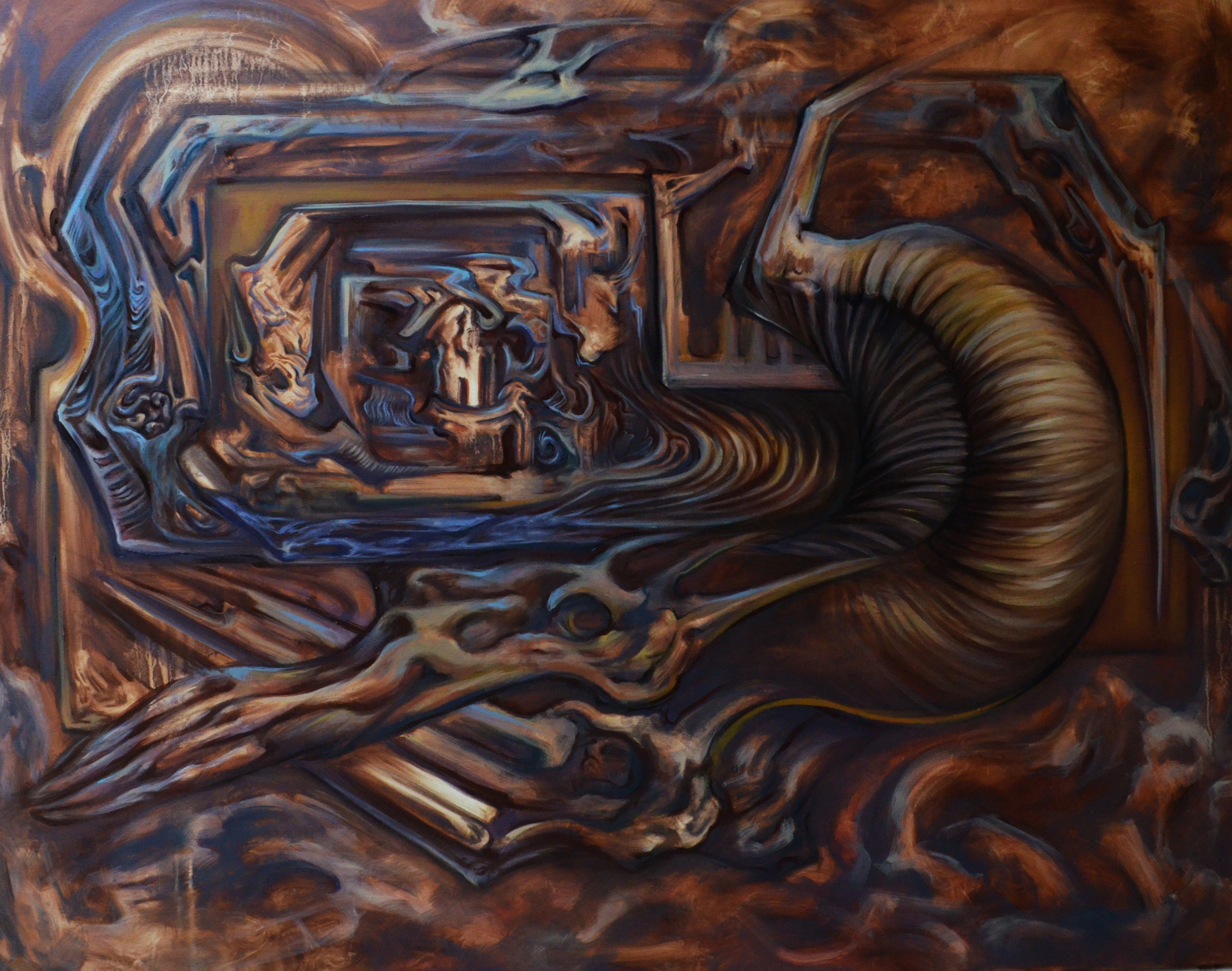 Artwork of Helena Blagojevic, name:"The Maze", dimensions: 110 cm x 140 cm , technique: oil on canvas, made in year: 2023
