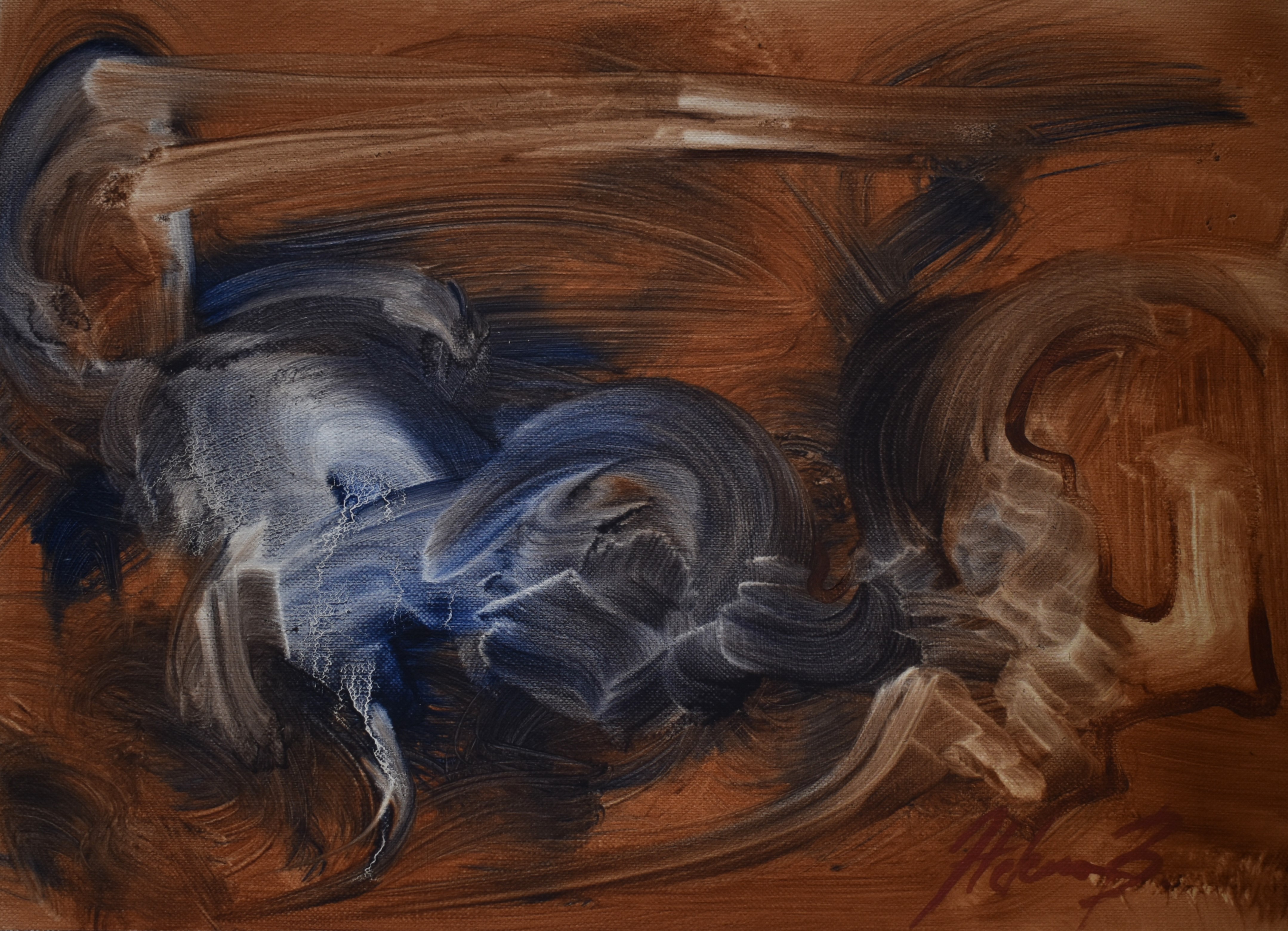 Artwork of Helena Blagojevic, name:Coral Reef I , dimensions: 24 cm x 32 cm, technique: oil on canvas, made in year: 2023