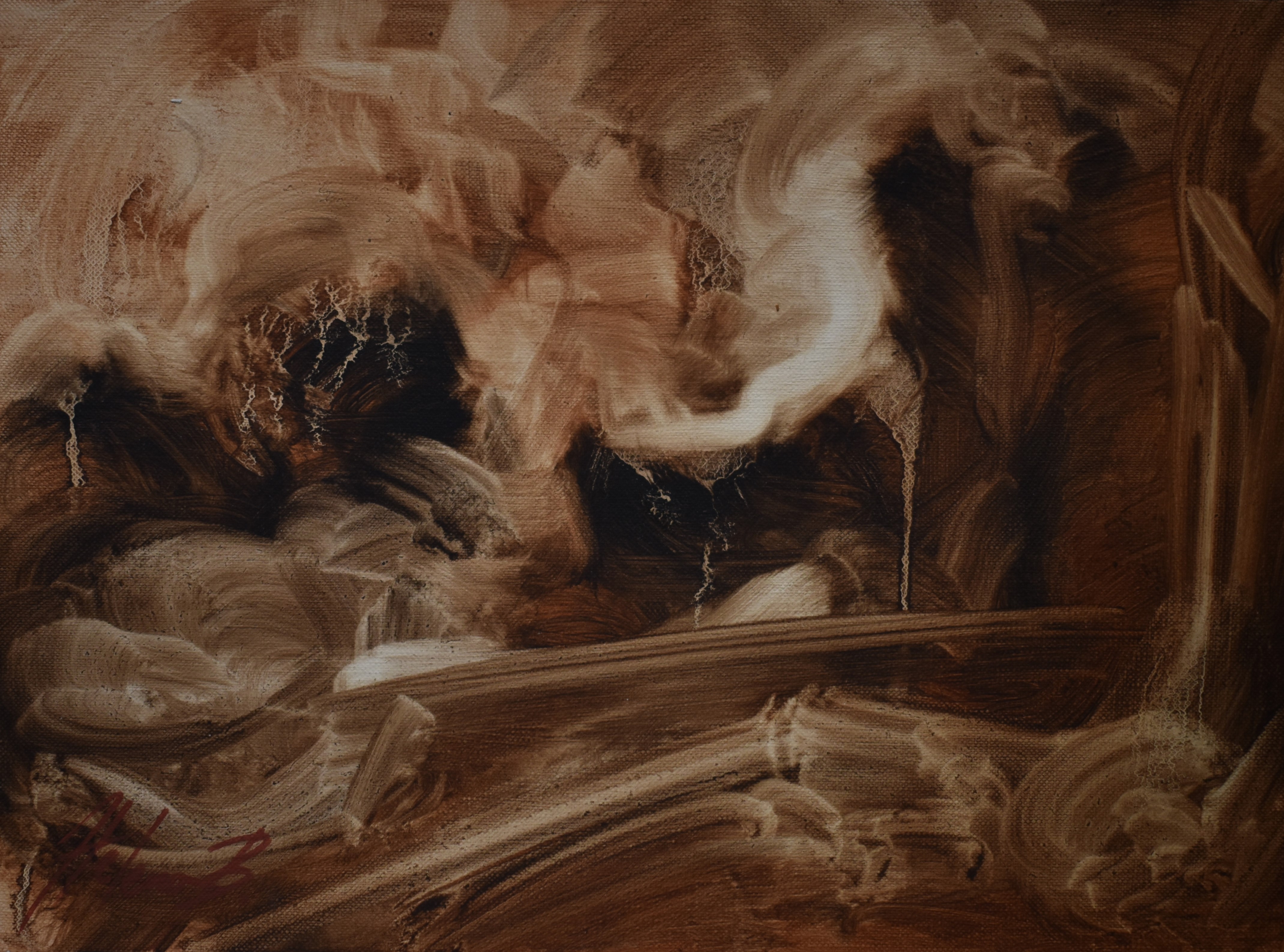 Artwork of Helena Blagojevic, name:Coral Reef III, dimensions: 24 cm x 32 cm, technique: oil on canvas, made in year: 2023