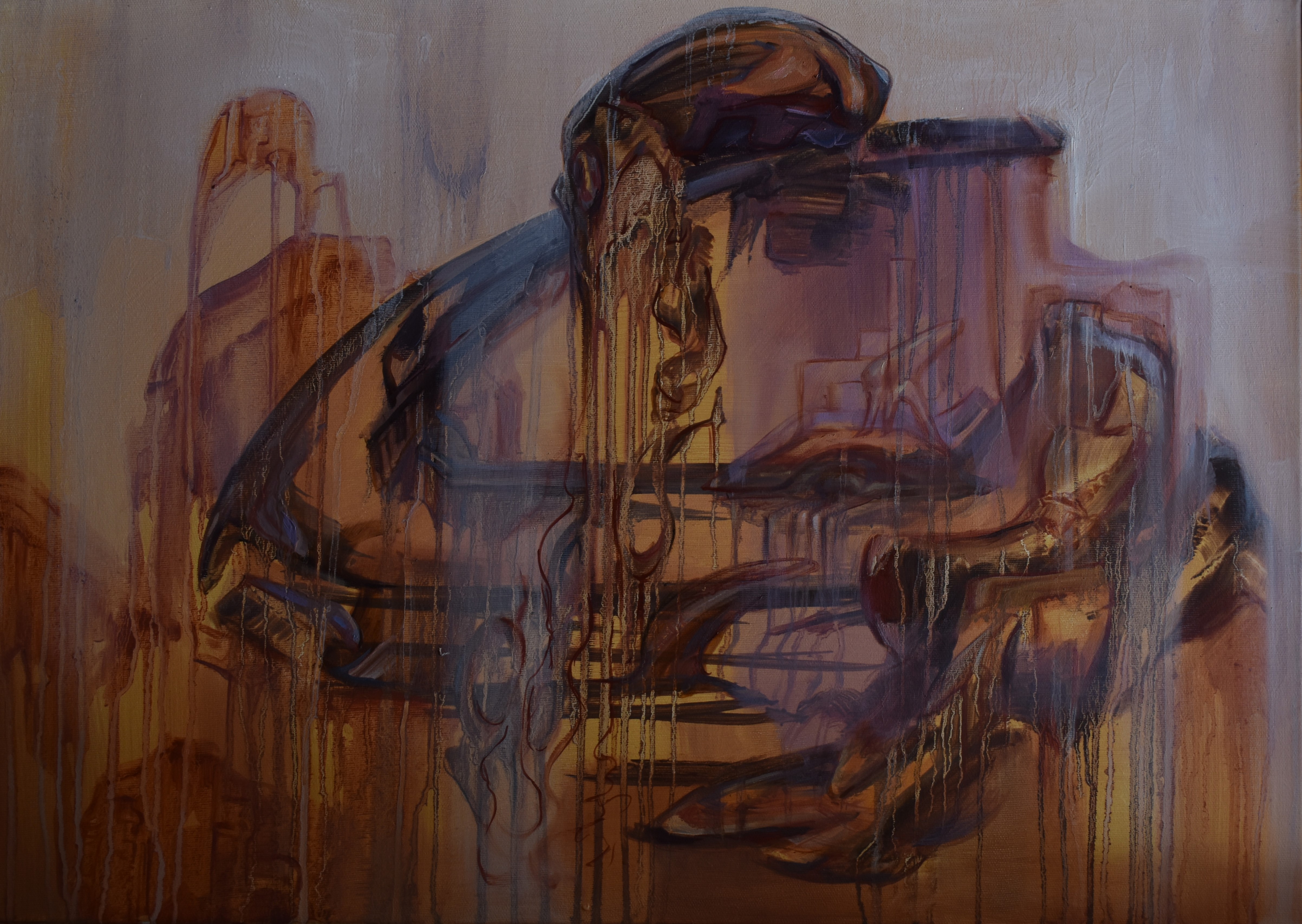 Artwork of Helena Blagojevic, name:Gulper eel, dimensions: 65 cm x 85 cm, technique: oil on canvas, made in year: 2024