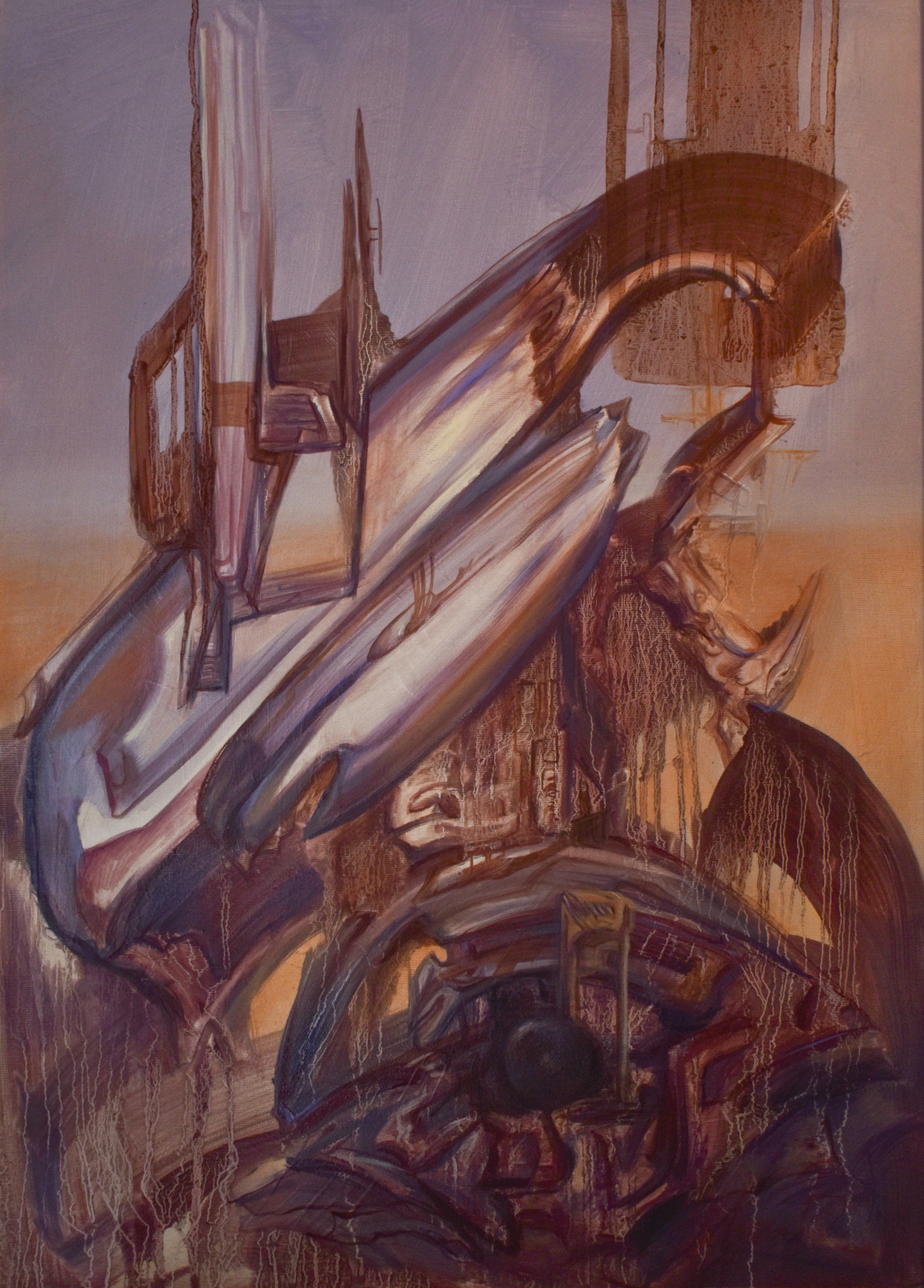 Artwork of Helena Blagojevic, name:"The Tower", dimensions: 70 cm x 50 cm, technique: oil on canvas, made in year: 2024