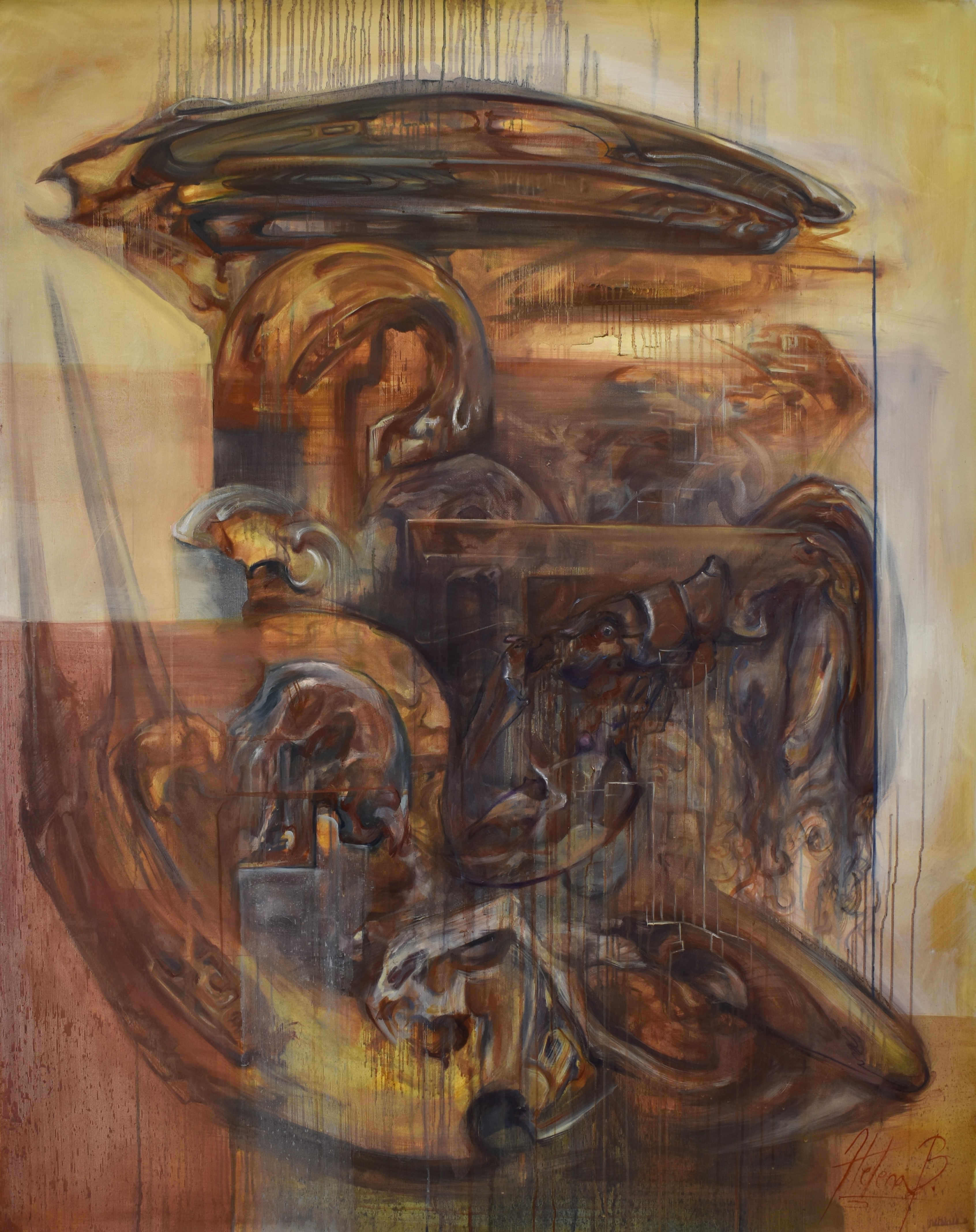 Artwork of Helena Blagojevic, name:"Siphonophore", dimensions: 140 cm x 110 cm , technique: oil on canvas, made in year: 2023