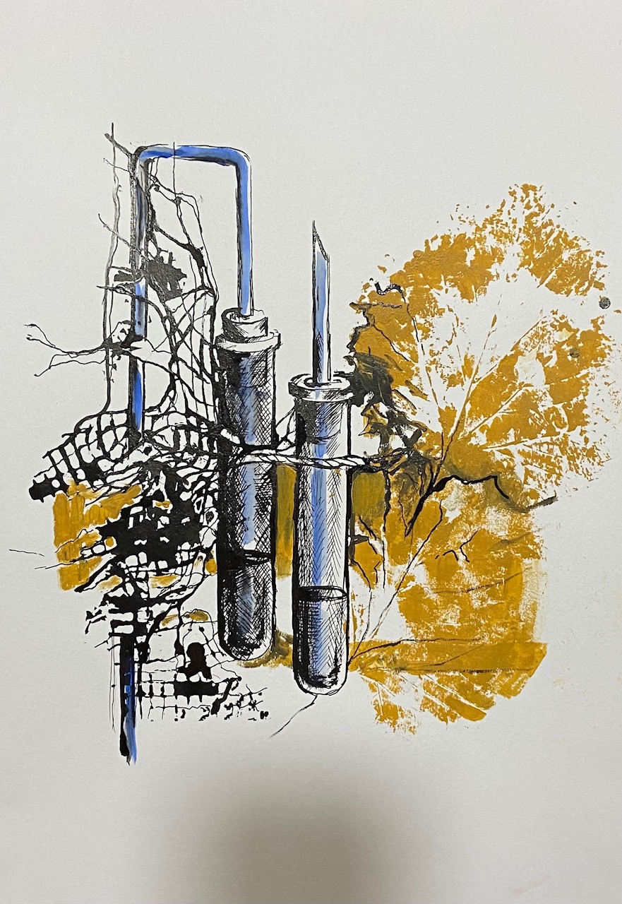 Name:“Materija”, dimensions: 42cm x 29cm , technique: mixed media