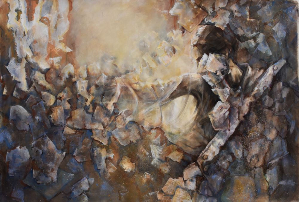 Name:“Suživot”, dimensions: 160cm x 120cm, technique: acrylic on canvas