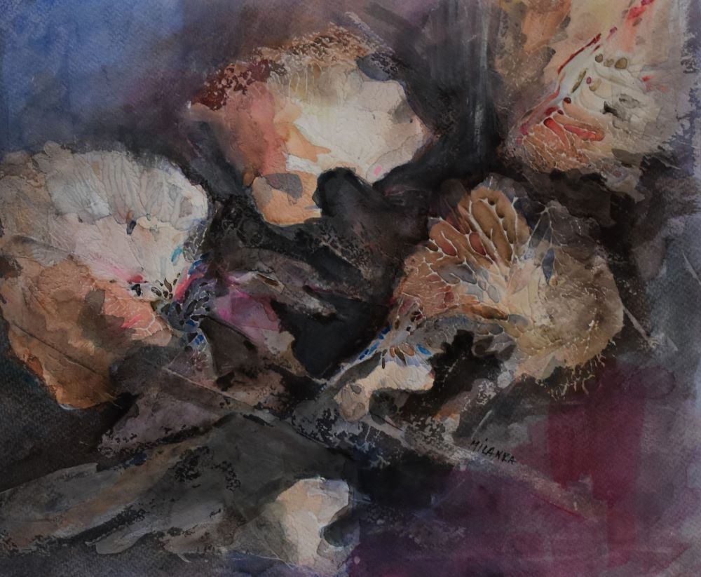 Name:“Nestajanje”, dimensions: 35cm x 35cm, technique: mixed media