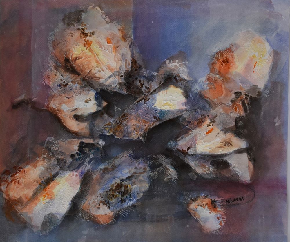 Name:“Proces”, dimensions: 35cm x 35cm, technique: mixed media