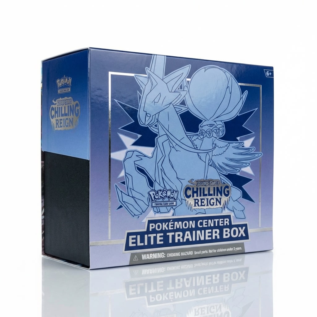 Pokemon TCG Chilling Reign Pokemon Center Shadow Rider Calyrex Elite Trainer Box ENG