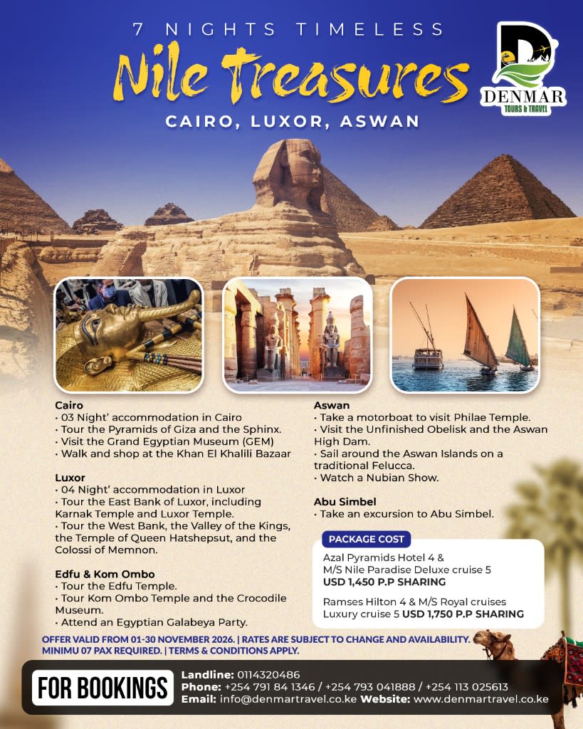 7 Nights Timeless Nile Treasures — 8 Days / 7 Nights