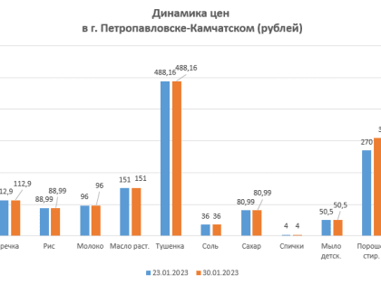 Динамика изменения цен на период с 23.01.2023 по 30.01.2023