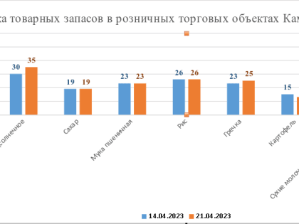Мониторинг запасов товаров первой необходимости за период в период  14.04.2023 — 21.04.2023