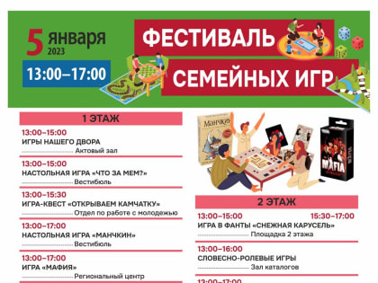 Фестиваль семейных игр пройдет в Камчатской краевой библиотеке