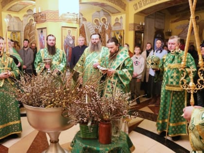 Накануне Вербного воскресенья Владыка Феодор совершил праздничное всенощное бдение в Морском соборе