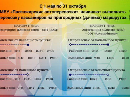 Дачные автобусы начнут ходить из Елизова с 1 мая