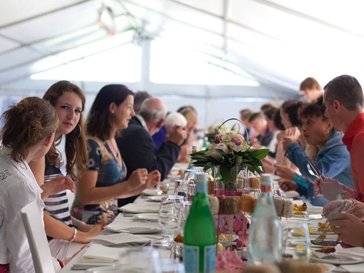 Een modern walking dinner