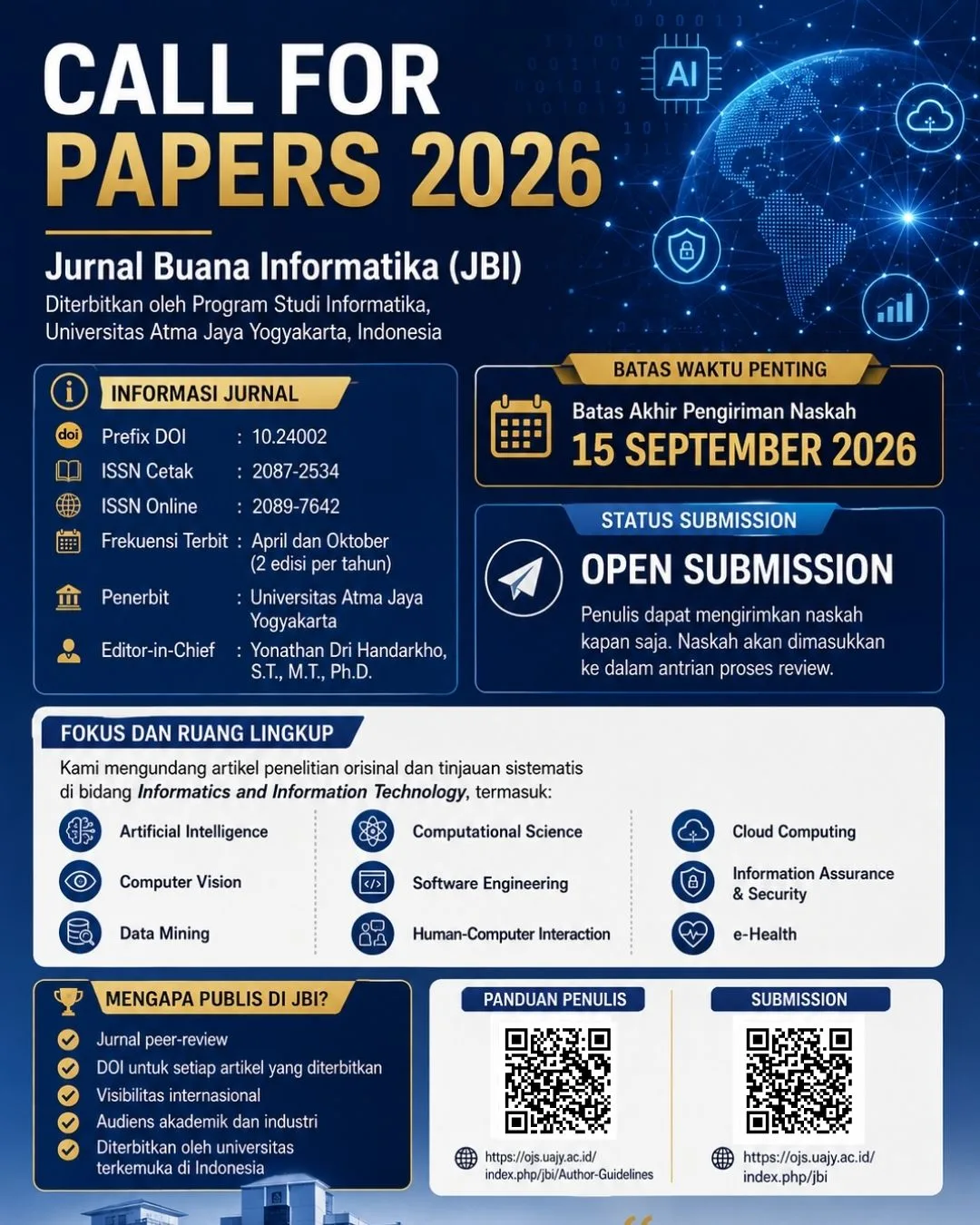 CALL FOR PAPER JURNAL BUANA INFORMATIKA VOL. 17 NO. 2 OKTOBER 2026