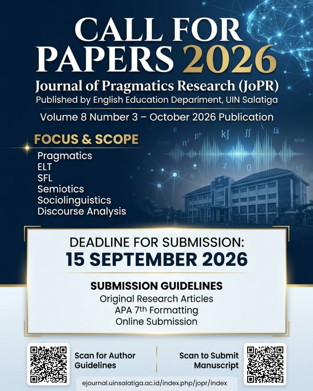 JOPR CALL FOR PAPERS VOL 8 NO.3 OCTOBER 2026