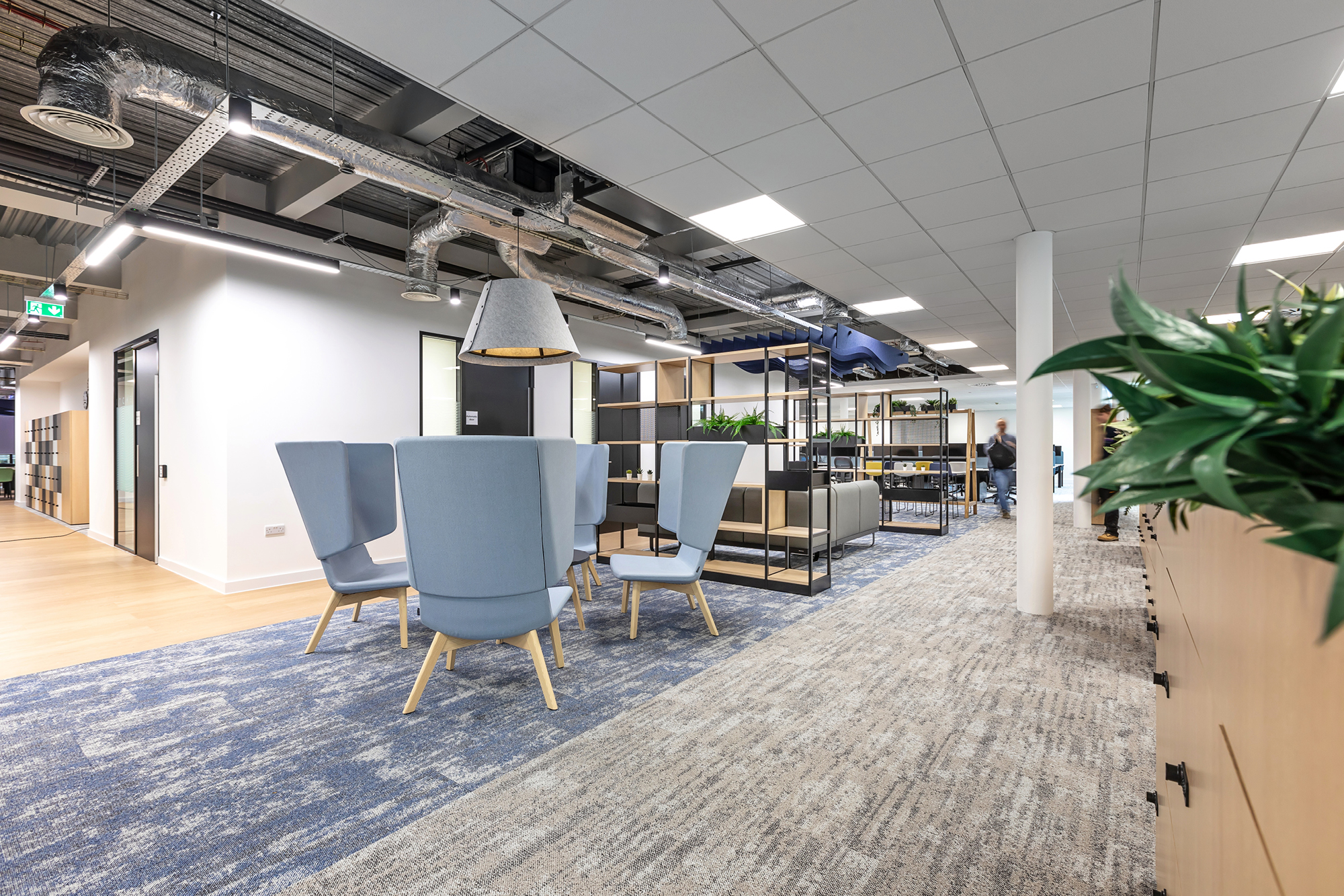 modern office fit out entrance featuring business logo signage