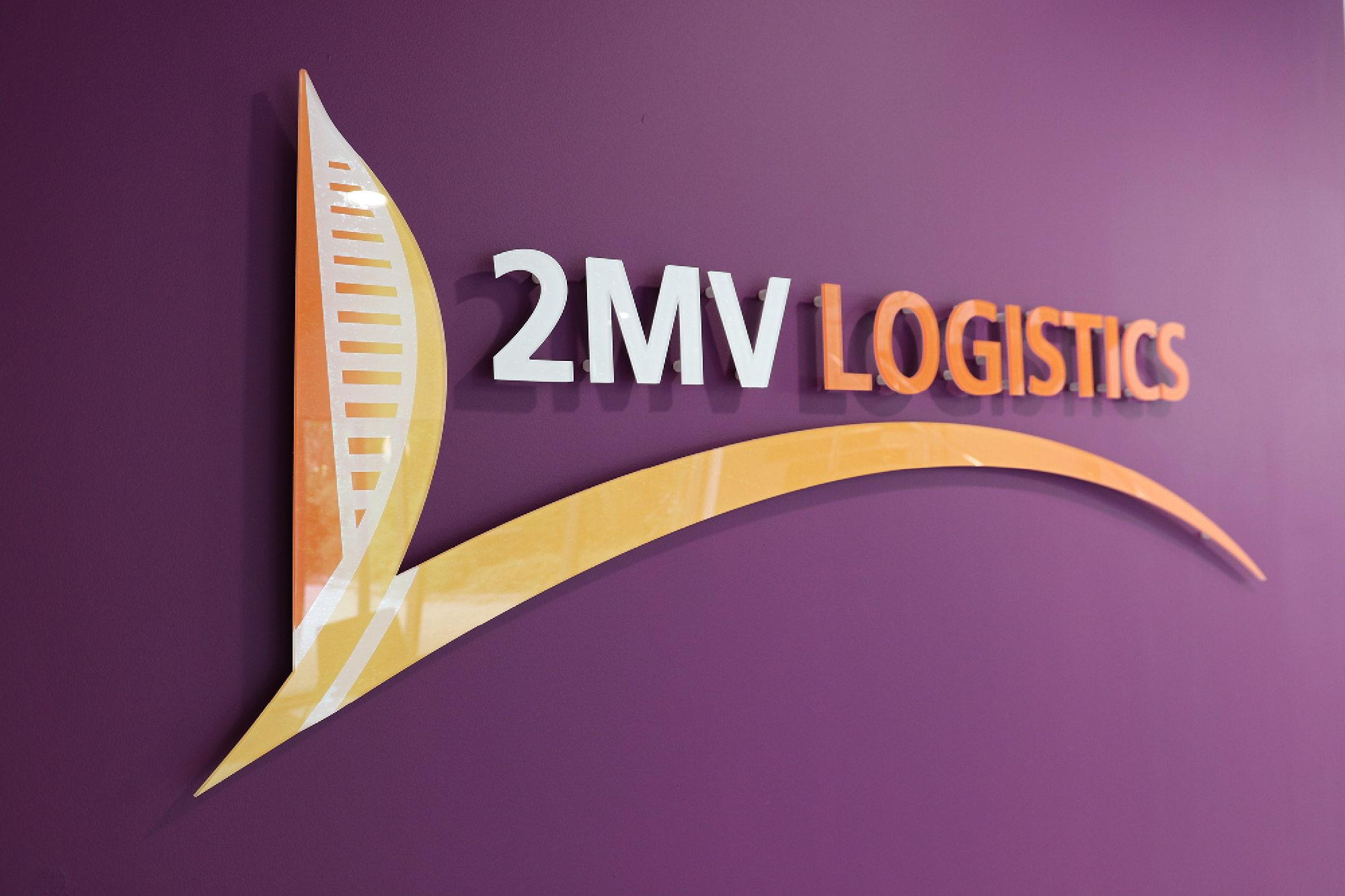 modern office fit out entrance featuring business logo signage