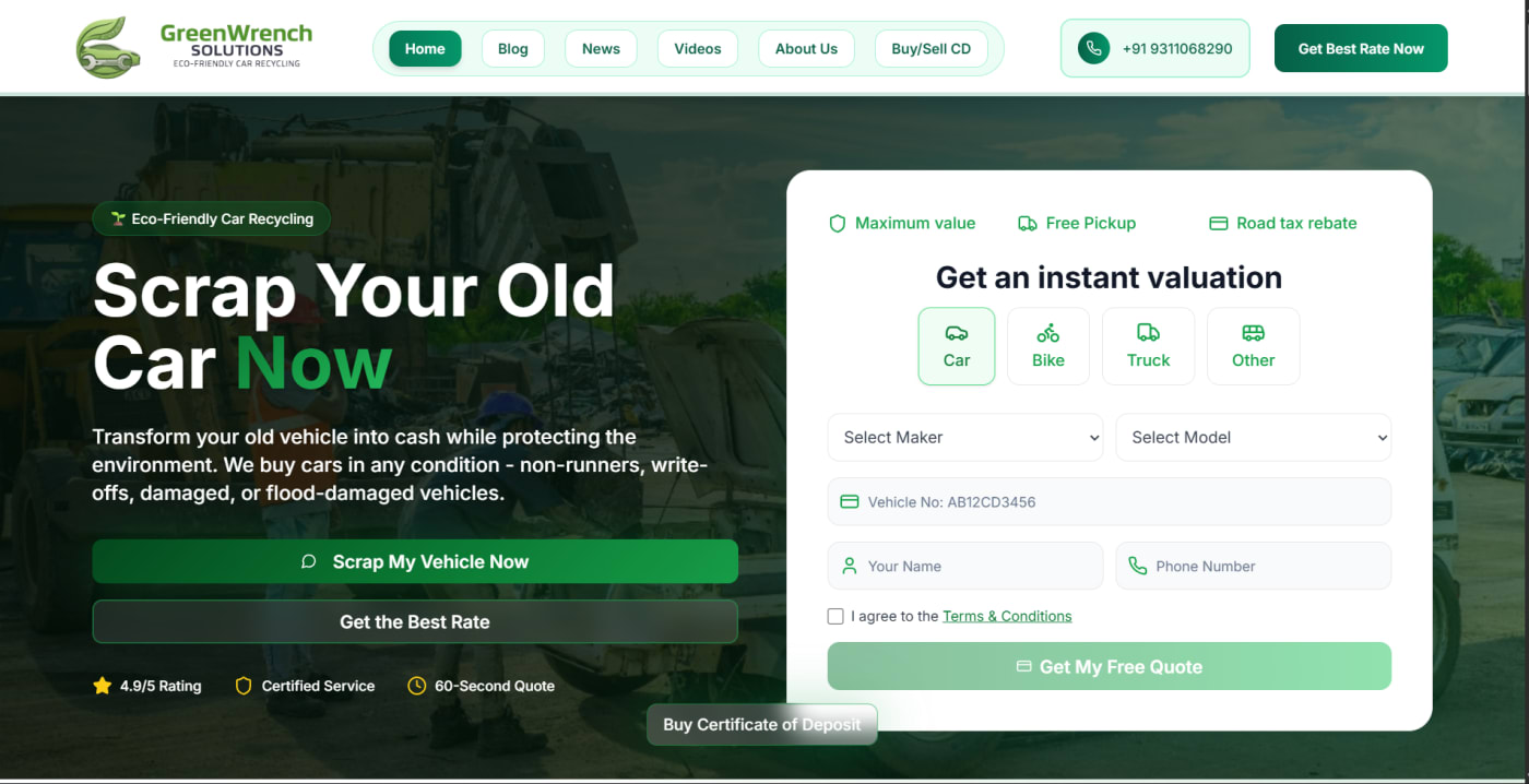 Greenwrench – Vehicle Recycling Marketplace