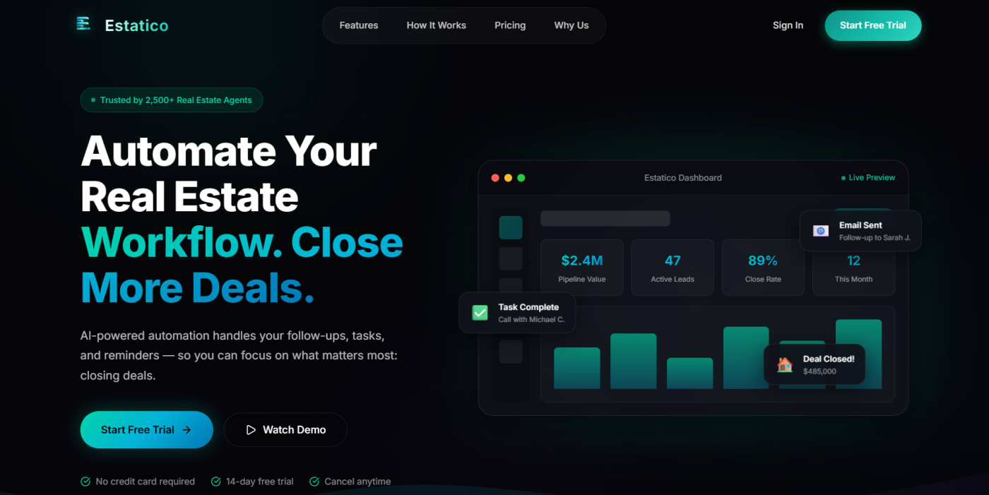 Estatico – Automate the Real Estate Deal Workflow