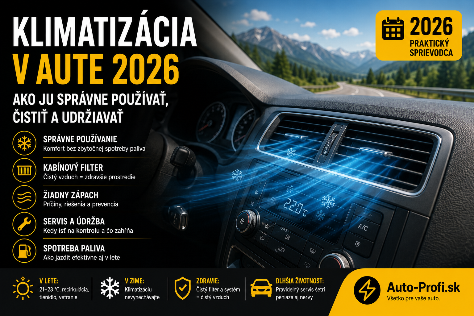 Klimatizácia v aute 2026: ako ju správne používať, čistiť a udržiavať