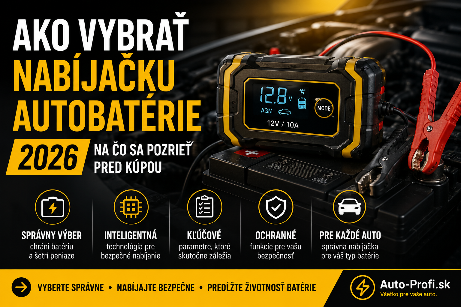 Ako vybrať nabíjačku autobatérie 2026: na čo sa pozrieť pred kúpou