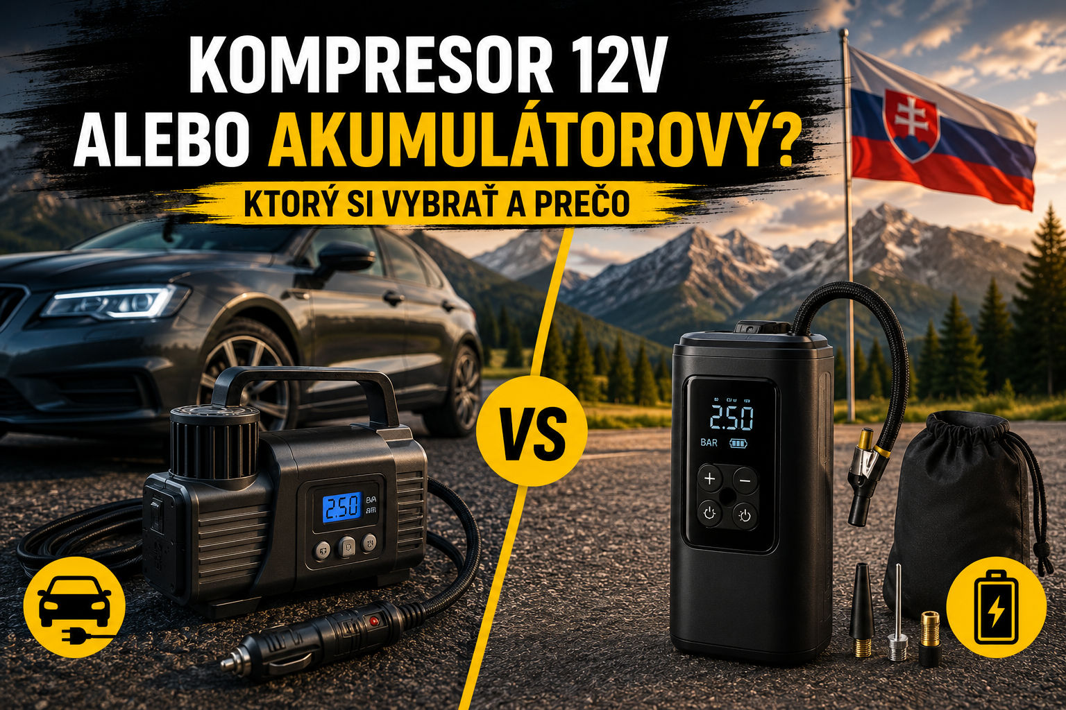 Kompresor 12V alebo akumulátorový 2026: ktorý si vybrať a prečo