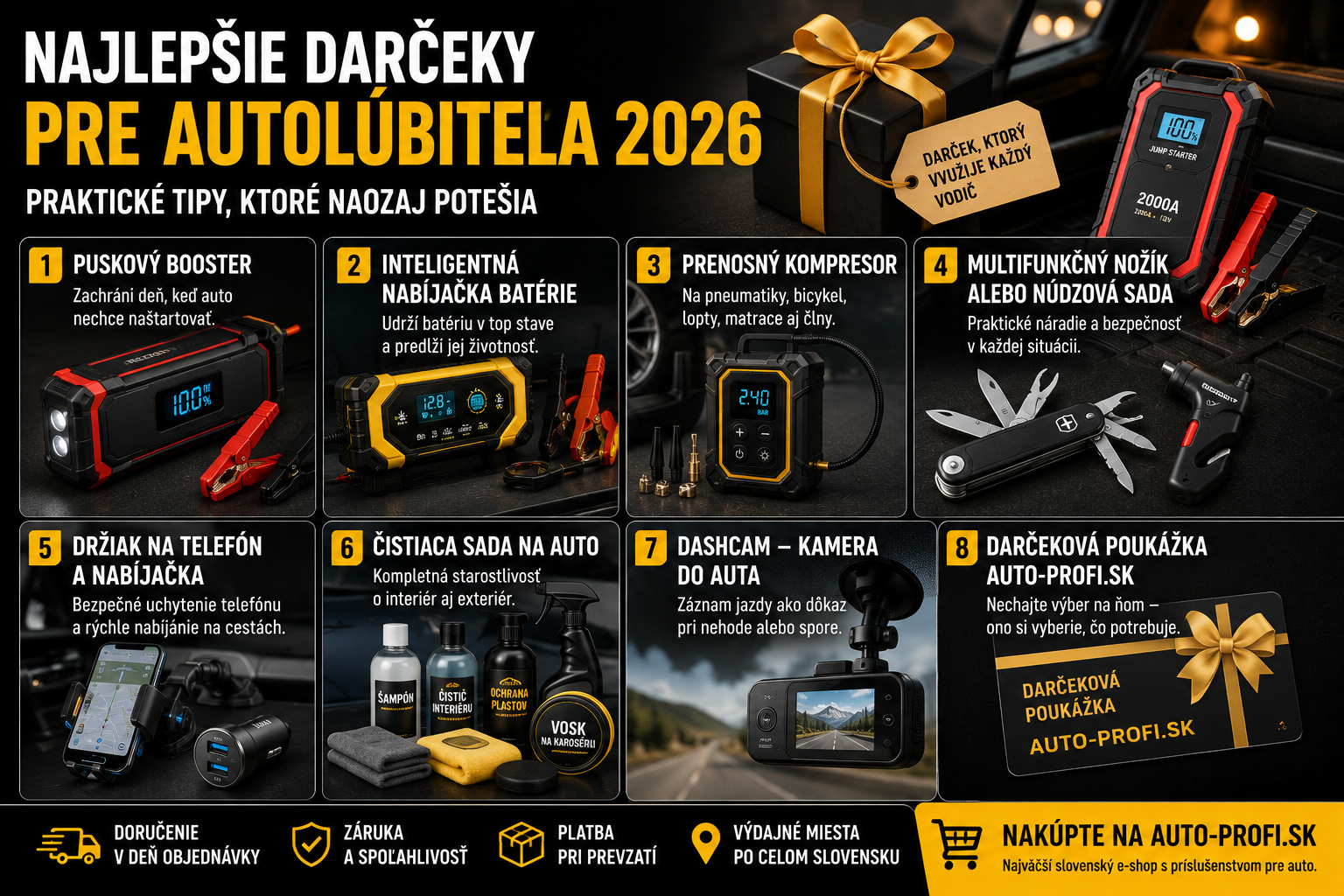 Najlepšie darčeky pre autoľúbiteľa 2026: praktické tipy, ktoré naozaj potešia