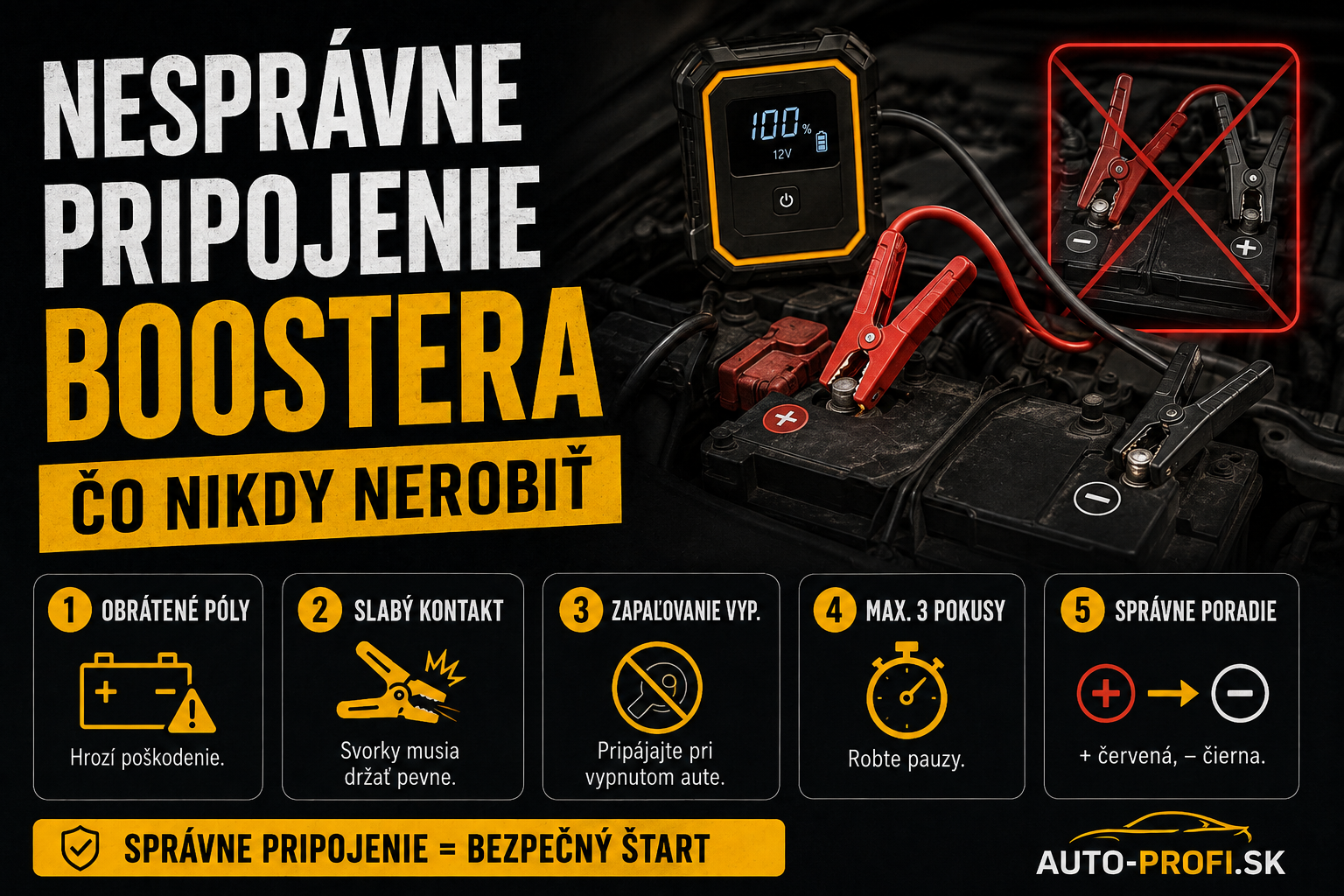 Čo sa stane, ak nesprávne pripojíte puskový booster 2026