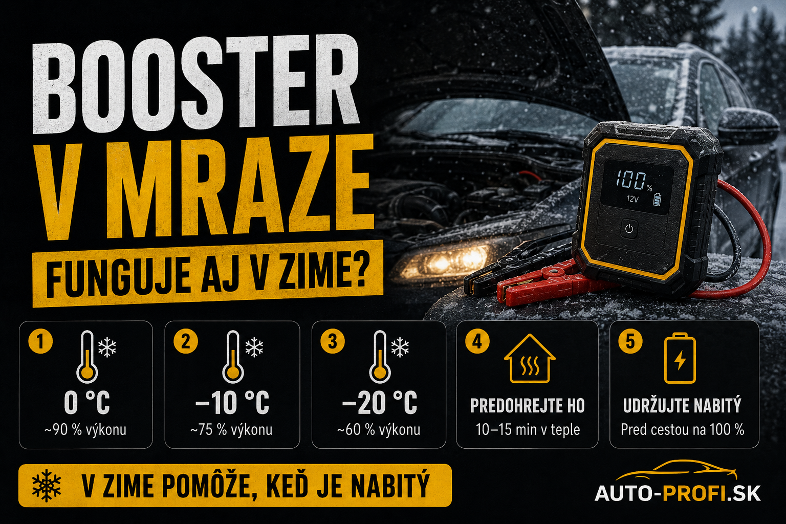 Môžem používať puskový booster v mráz 2026