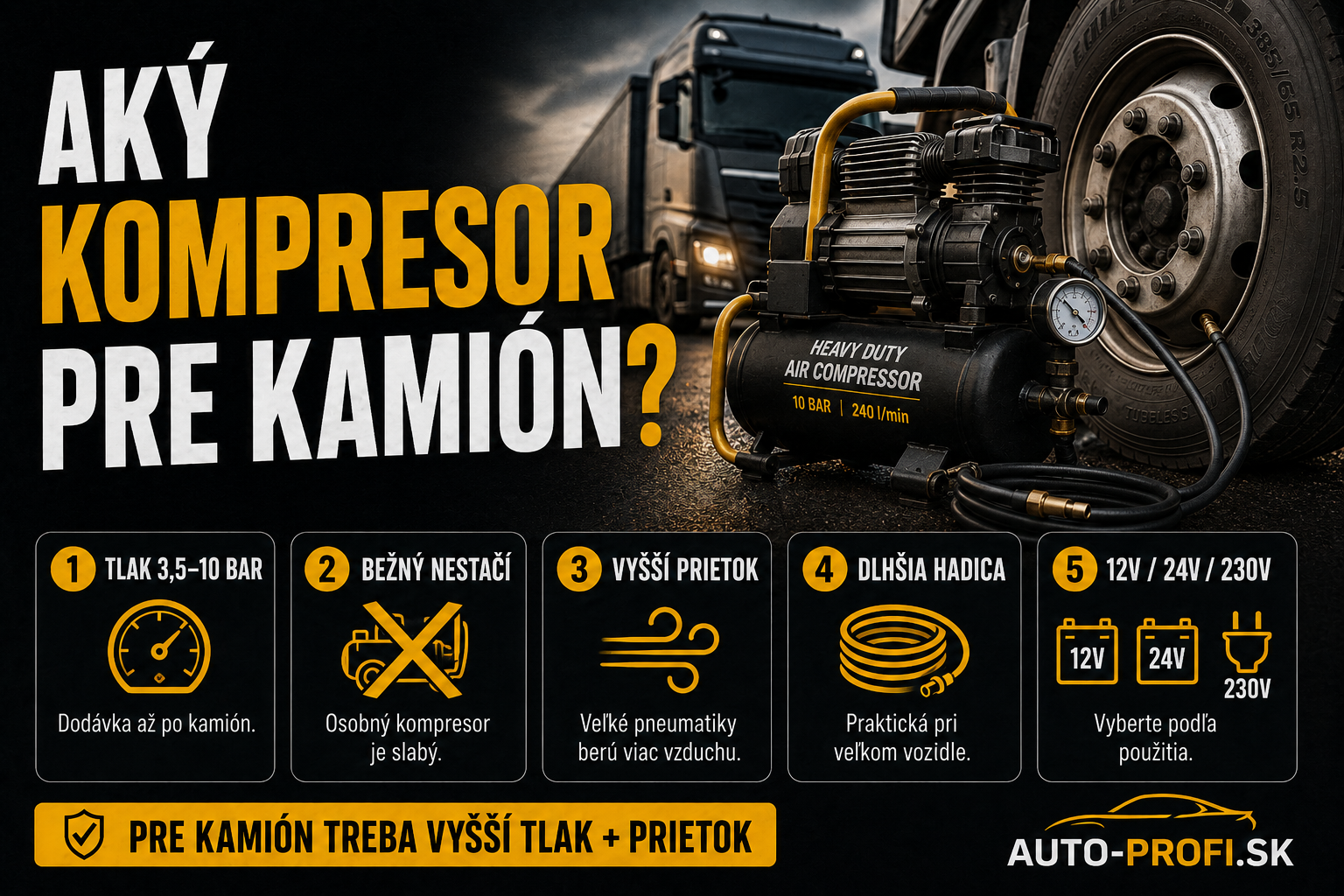 Ako vybrať kompresor pre nákladné auto a kamión 2026