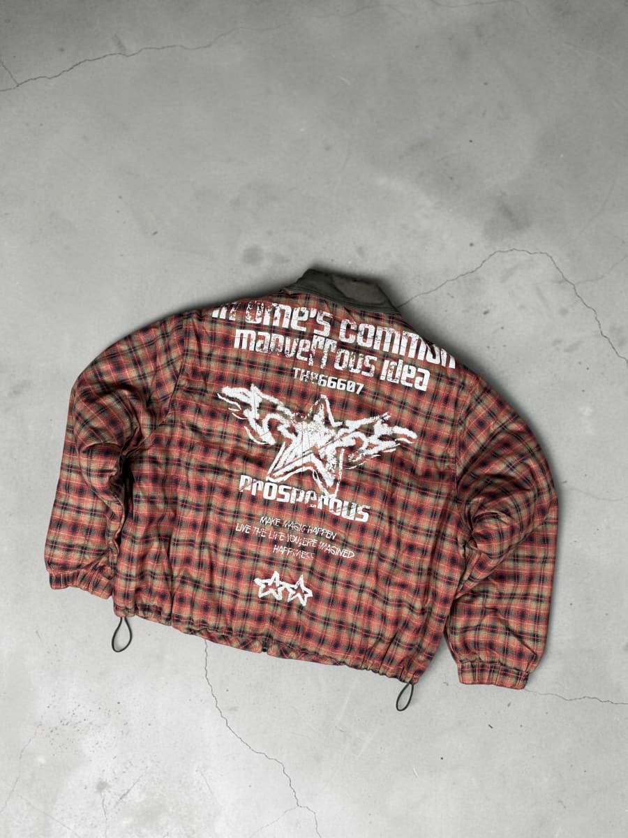 Plaid bomber jacket view 3