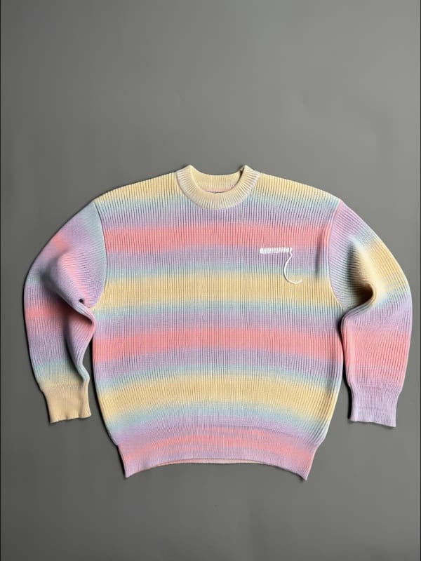 Ombre stripe knit sweatshirt