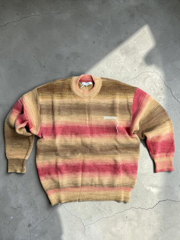 Ombre stripe knit sweatshirt