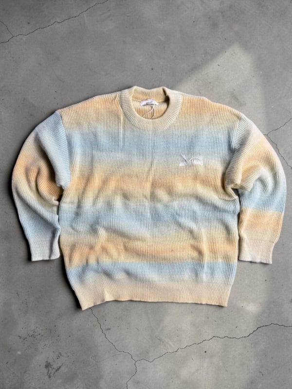 Ombre stripe knit sweatshirt