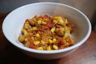 Tomato, Cauliflower, and Corn Curry 