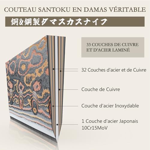Vue 4 de Shan Zu Couteaux Santoku
