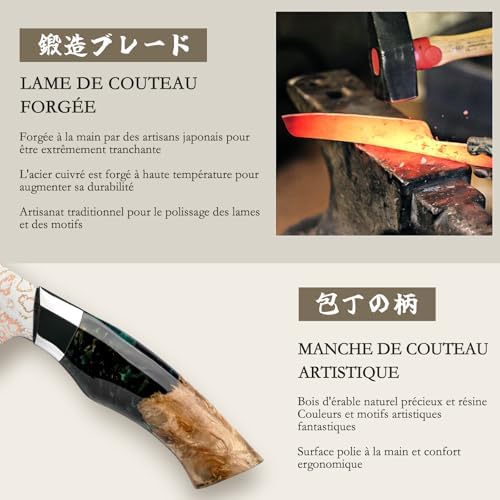 Vue 5 de Shan Zu Couteaux Santoku