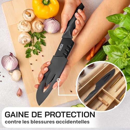 Vue 3 de Axer Couteau Santoku Japonais