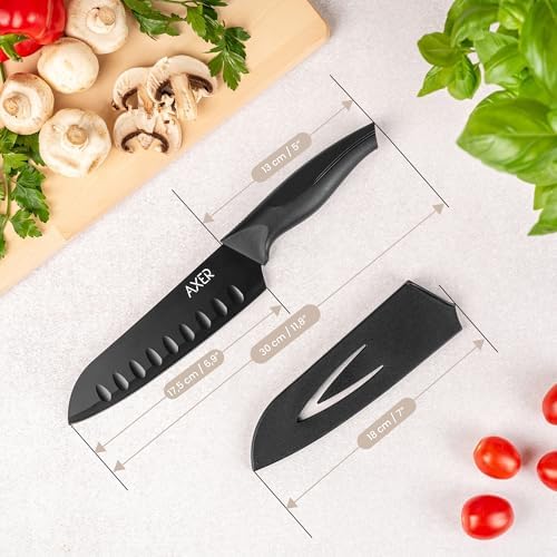 Vue 5 de Axer Couteau Santoku Japonais