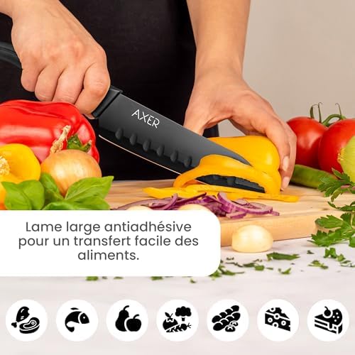 Vue 6 de Axer Couteau Santoku Japonais
