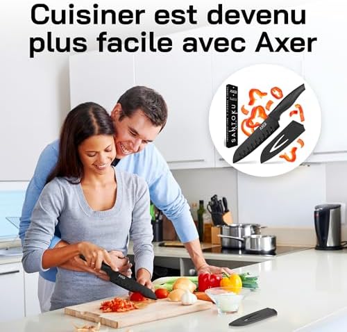 Vue 7 de Axer Couteau Santoku Japonais