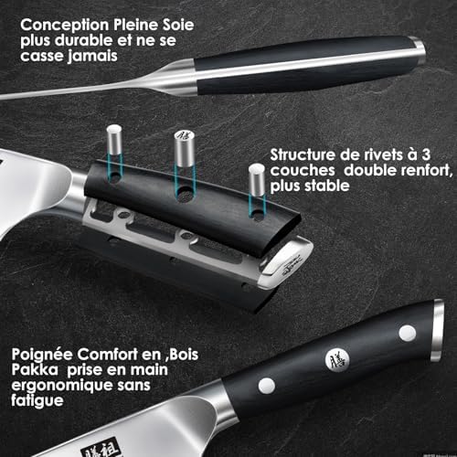 Vue 4 de Shan Zu Couteau Santoku
